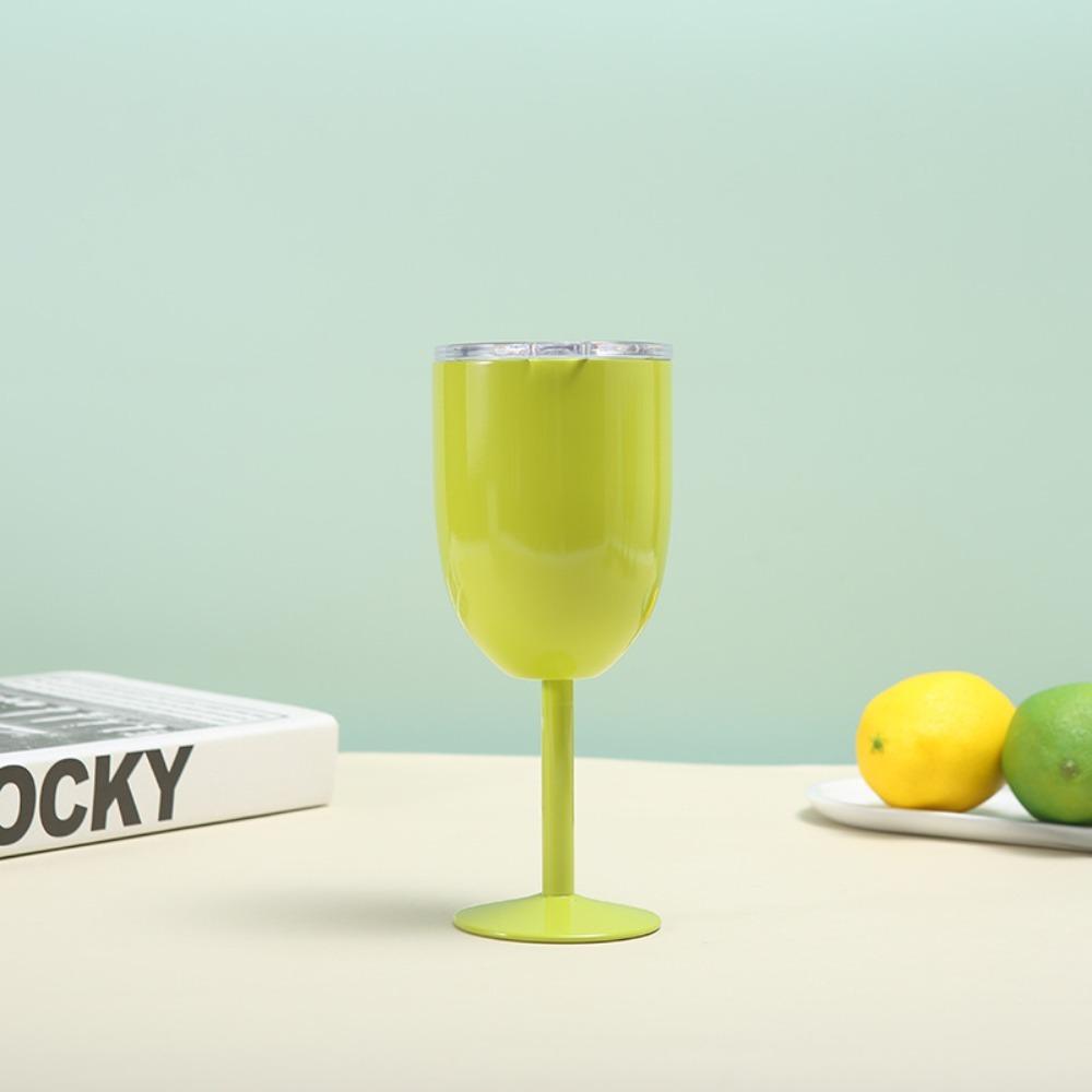 

Double Wall Stainless Steel Goblet with Lid Coffee Mugs Water Bottle Thermos Cup Outdoor