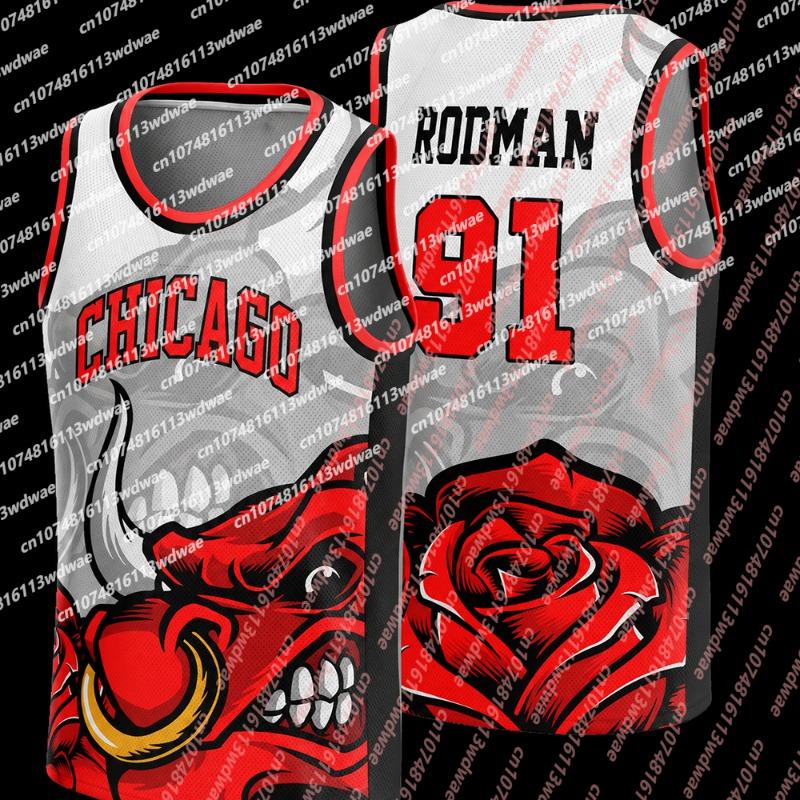 Chicago 23 Jordan Basketball Jersey Men Sleeveless Tank Top Summer Breathable Mesh Vest Streetwear Sports Uniform For Fans Kid