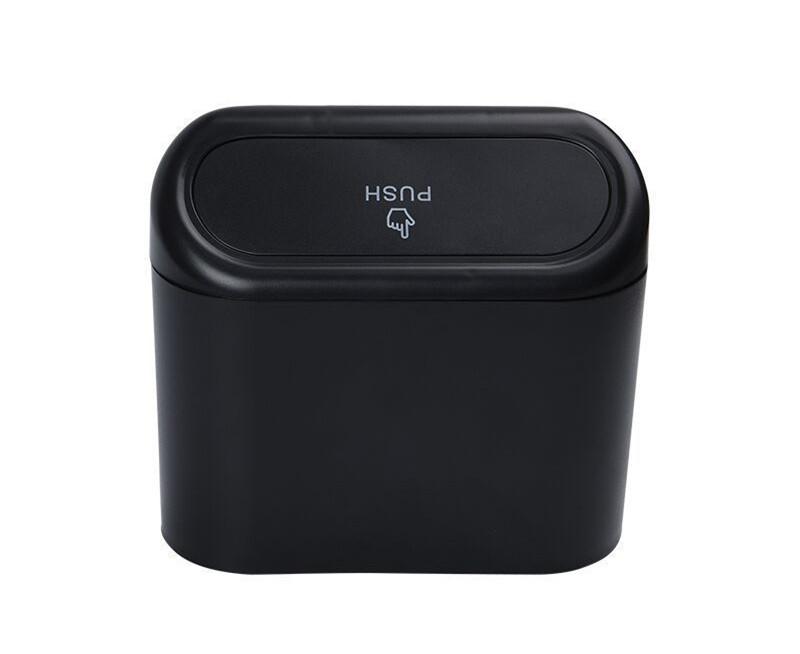 Car Clamshell Trash Bin Hanging Vehicle Garbage Dust Case Storage Box AB Square Pressing Trash Auto Interior Accessories