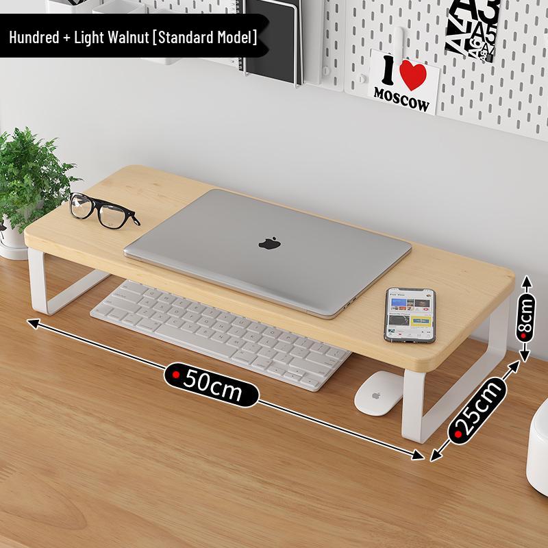 Wooden Desktop Monitor Riser with Storage Tray