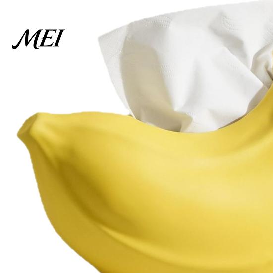 Living Room Tissue Box Decor Box, Matte Banana Shape Holder, Easy Pull Kitchen Thickened Waterproof Moisture-Proof Dispenser, for Home Dining Vibrant