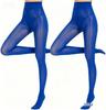 Women's Shiny High-Waisted Silk Tights - Transparent, Skinny Horse Oil Stockings