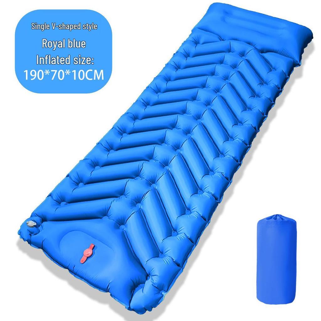 Ultralight Portable TPU Inflatable Camping Pad - Moisture-Proof, Single/Double, Foot-Press Design