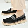 Fashion Vintage Brand Men Four Season New Tassel Thick Soled Fashionable Casual Shoes Men Anti Slip Wear-resistant Casual Leather Shoes