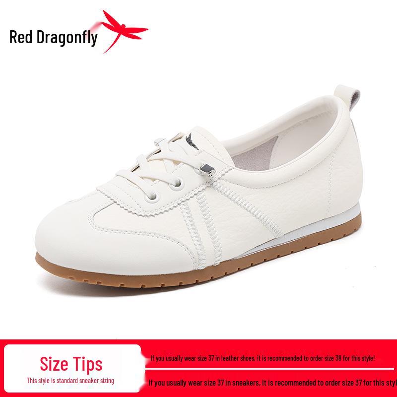 Red Dragonfly Women s Waterproof Leather Trainers: Summer Flats with Hidden Heel, Ideal for Sports, Casual Wear, and Travel. 35