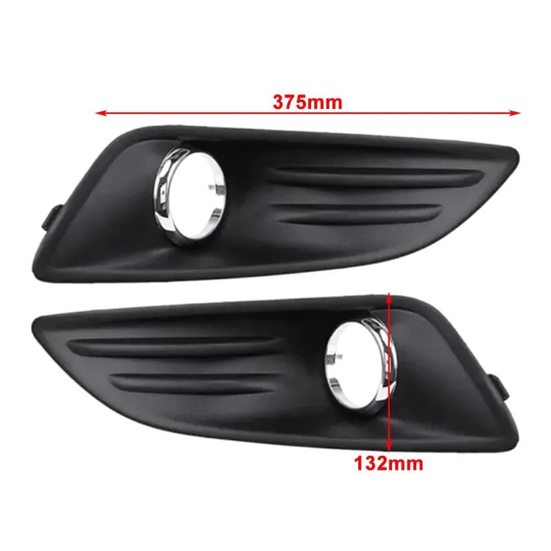 Car Front Bumper Fog Light Lamp Frame Cover Black + Chrome ABS Plastic For Ford Fiesta 2013 2014 2015 2016 2017 2018