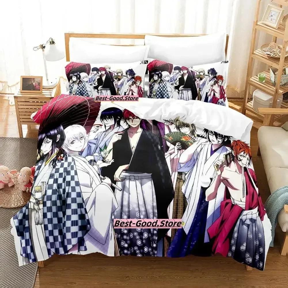 Anime K project Mikoto Suoh No Blod! No Bone! No Ash! Beding Set Printed With Pilowcase Bed Soft Duvet Cover Quen Super King-Sized Dimensionsd