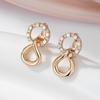 Kinel Shiny Natural Zircon Chunky Chain Dangle Earrings For Women Rose Gold Color Luxury Designer Daily Jewelry