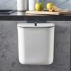 9l Wall Mounted Mini Kitchen Trash Can With Hand Press Lid, Rectangular Space-saving Garbage Bin For Cabinet, Portable Waste Container