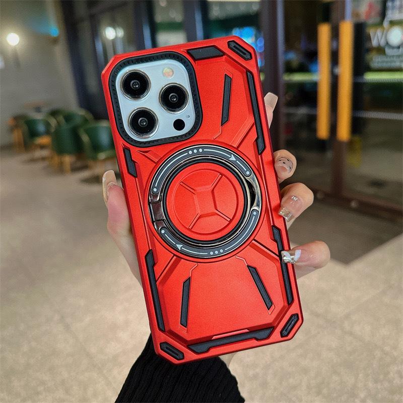 Applicable To IPhone 16 Rotary Bracket Magnetic Suction Phone Case 15Pro Armor 14/13 Apple Protective Case 12