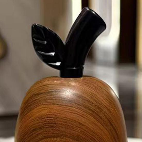 Wood Grain Pear Toothpick Dispenser Dental Floss Toothpick Holder Home Office Restaurant Kitchen Desktop Toothpick Organizer Container