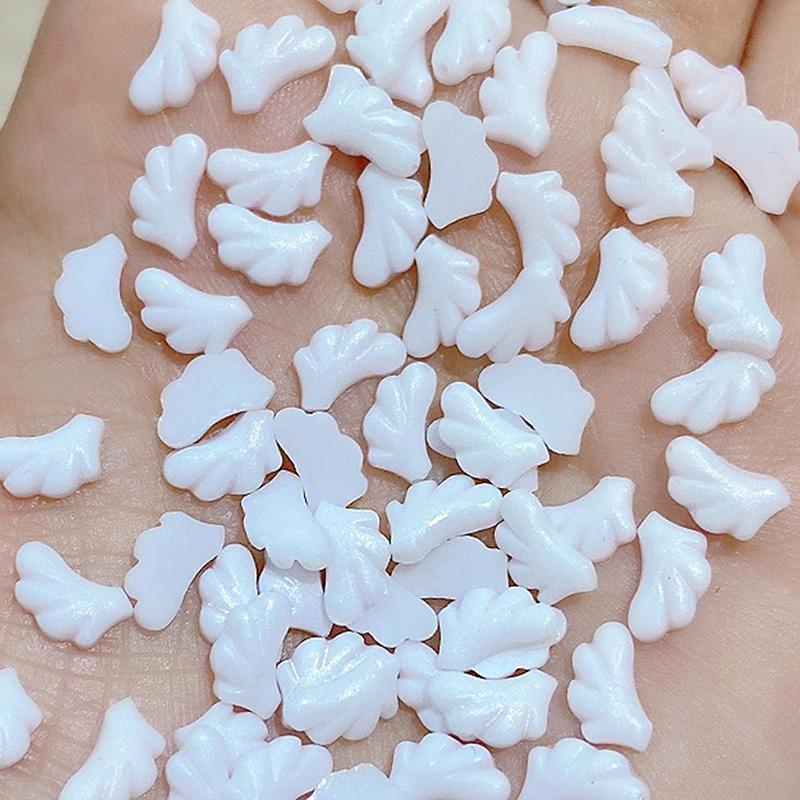 50 Stück Ins Nagel Engel Flügel Harz Anhänger Schmuck Tragen Nagelzubehör 3D Weißes Pulver Mini DIY Falsche Nägel Maniküre Dekoration