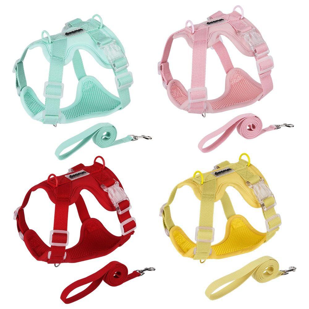 Reflective Dog Harness Leash Safety Pet Chest Strap Chihuahua Dog Harness Vest Walking