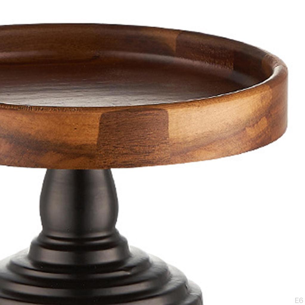 Dekorativní rustikální kulatý dřevěný stojan na dorty, displej, podnos na ovoce, dezertní stůl pro