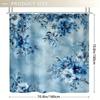 1 Stück Orientalischer Blauer Blumiger Boho-Duschvorhang, Detailliertes Design auf Gedämpftem Hintergrund, Inklusive Haken, Strapazierfähiges Polyester, Leicht zu Reinigen