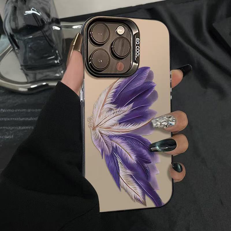 The new feather is suitable for iphone17 mobile phone case Apple 16promax/15 anti-drop 14pro13/12.