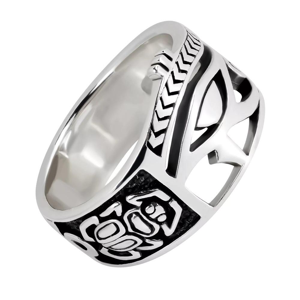 Cool Mens Egyptian Ankh Scarab Eye Of Horus Ra Ring Stainless Steel Size 6-15