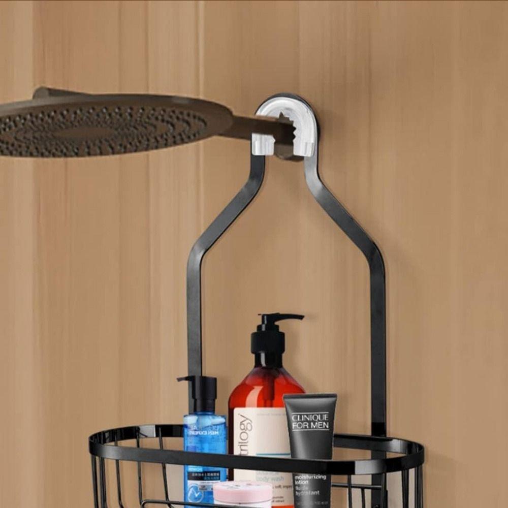 Rustproof Over Shower Head Organizer Hooks Storage Rack Durable Hanging Shower Basket Dorm