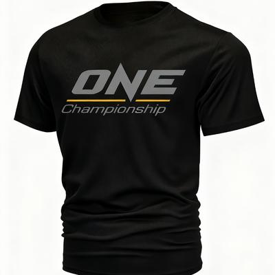 New Men's Brand Logo One Championship Printed Design T-Shirt Made of Breathable Elastic Knitted Polyester Fabric Quick-dry Tee