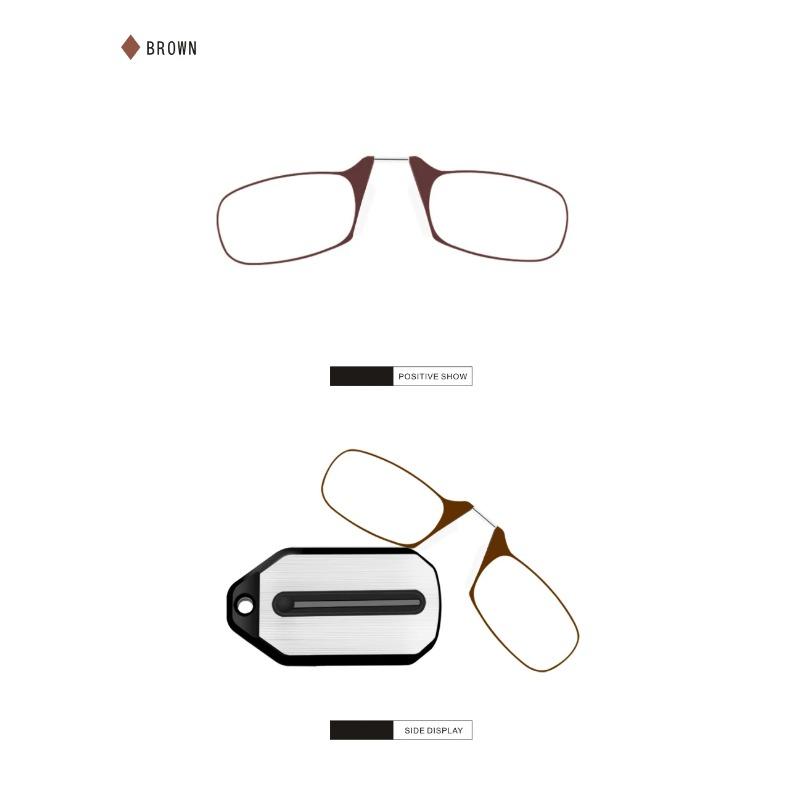 Mini Nose Clip On Reading Glass Men for Women Rimless Portable Magnifying Presbyopic Glasses Eyewear Ladies