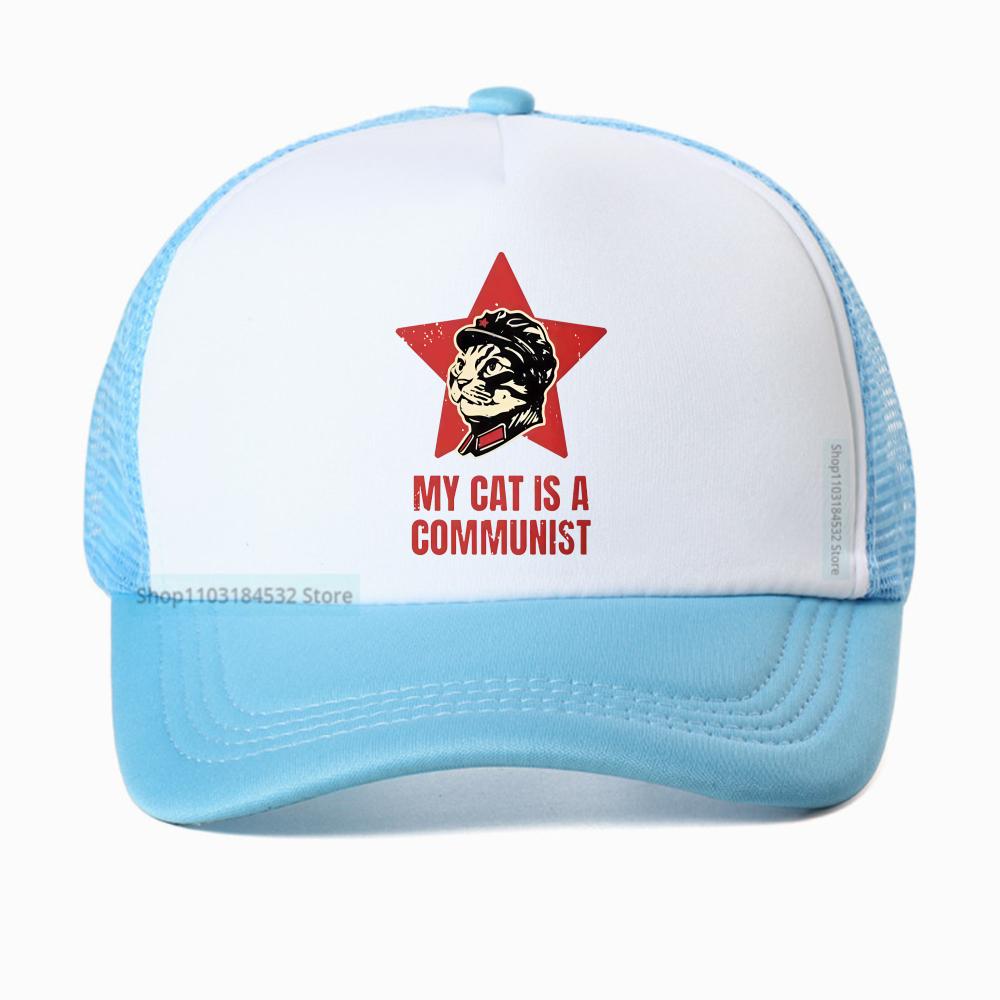 

My Cat Is A Communist Funny Printed baseball cap Starling Stalin Graphic Unisex cap Streetwear Hipster Casual Fashion snapback hats Adjustable