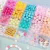 Jewelry Making Kit with Charms 8mm Colorful Beads Star, Flower, & Pumpkin Shapes Rainbow Moon Beads for Creative Birthday Gift