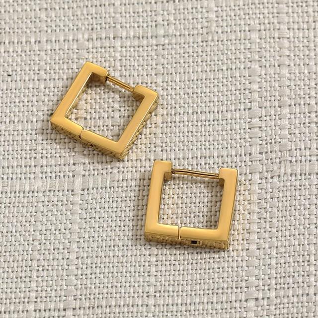 Punk Rock Rostfritt Stål 3 Färg Mini Geometriska Örhängen Nya Trendiga Hoop Örhängen För Kvinnor Män Mode Present Party