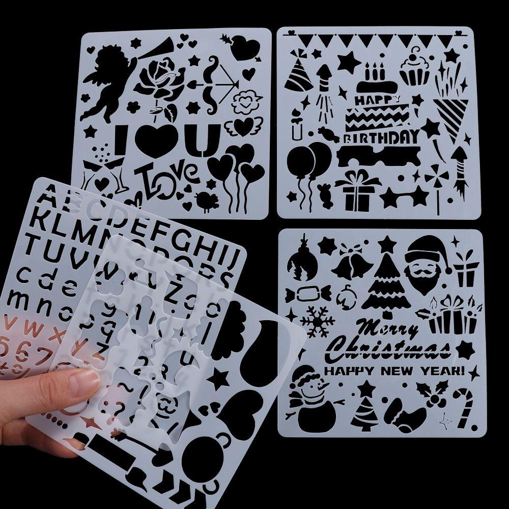 Decorative Hollowed Stencils Kit DIY Handcrafts Graffiti Templates  Embossing