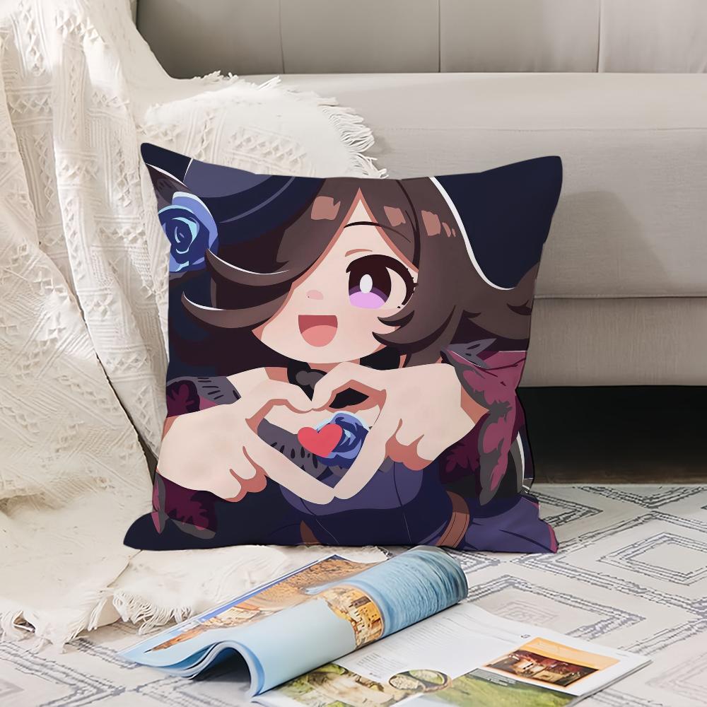 Söt U-Uma M-Musume P-Pretty D-Derby Kuddfodral Kontorskuddar Lämpliga för Soffa Bil Sovrum Dekorativt Kuddfodral