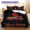 Name Custom St. Louis Cardinals Pattern Bedding Set Quilt Cover Pillowcase Home Decor Gift (1 * duvet cover + 2 * pillowcase, without core)