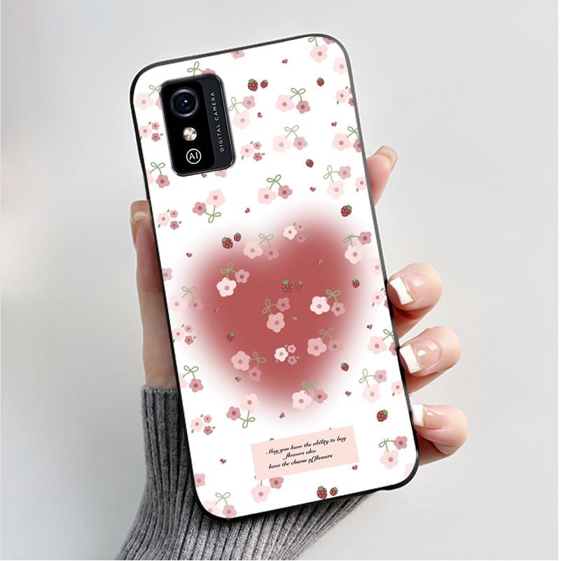 Printing Pattern Case For ZTE Blade L9 Soft Silicone Black Shell Cover Cute Flower Cartoon Casing
