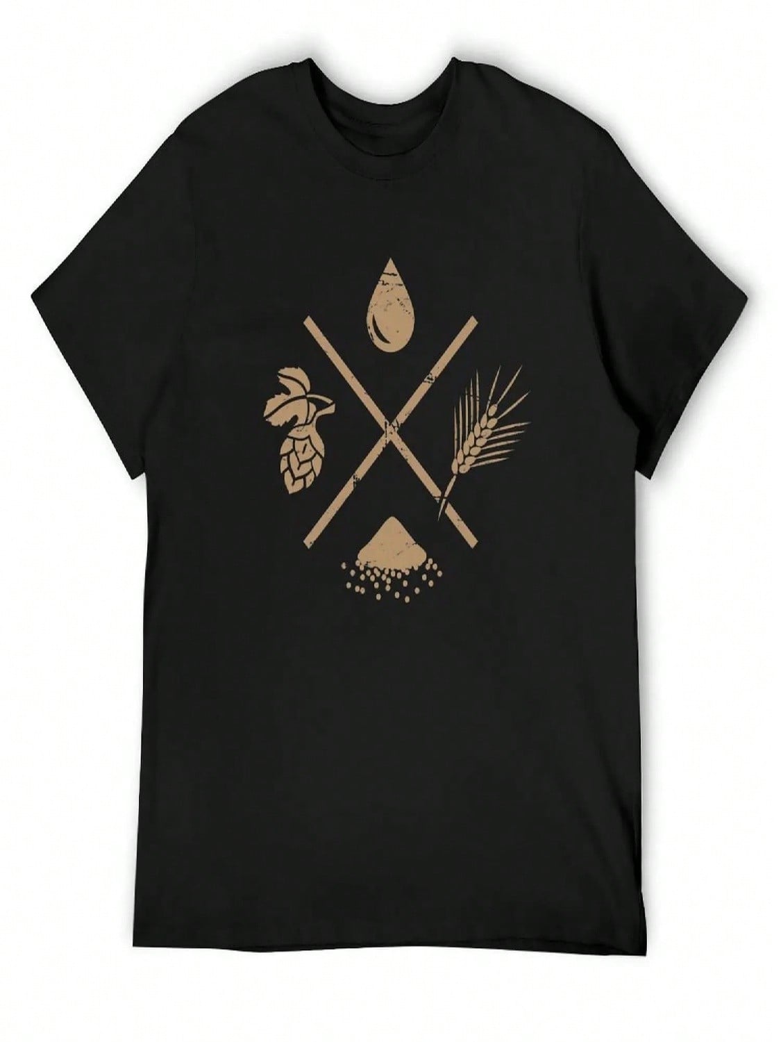 Home Brew Beer Ingredients T-Shirt For A Boy New Gifts And T-Shirts Plus Sizes Man T Shirt Plain White T Shirts Men S