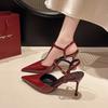 High Heels Bag Head Buckle Summer New High-end Fine Heel Versatile Pointed Sandals Women Wear Large Size