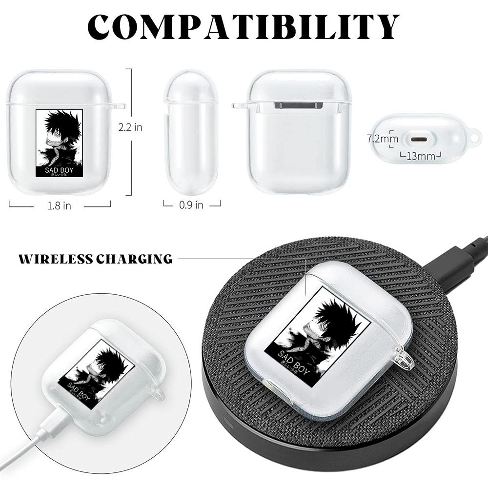 Anime My Hero Academia Figurer Gjennomsiktig Airpods-deksel for Funda Airpods 2/1 Deksel Boku No Hero Academia Mykt TPU-deksel Coque