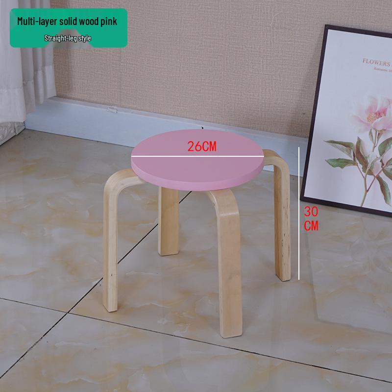 Solid Wood Stool - High & Low Styles: Commercial, Dining, Low, Simple, Adult Bentwood