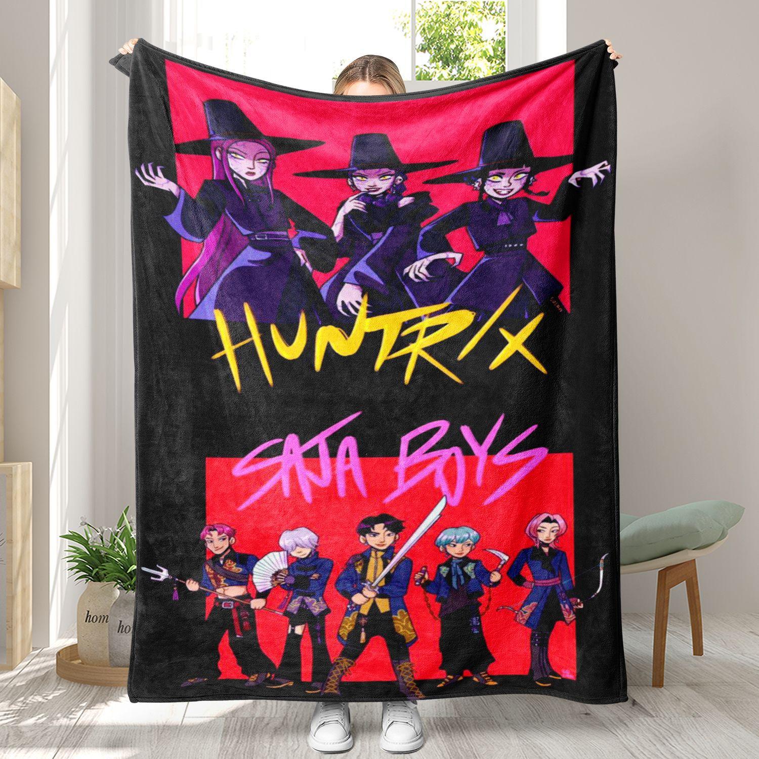 

Hot Blankets European And American K-Pop Witch Hunters Character Printed Flannel Blankets, You Can Come To The Top Of The Picture. 75x100