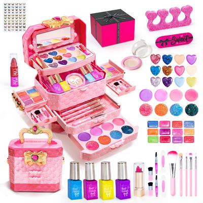 Mädchen Make-up Koffer Set Ungiftig Lippenstift Kinder Simulation Kosmetik Nagellack Schönheit Mode Spielzeug Für 6 Jahre Kinder Geschenke