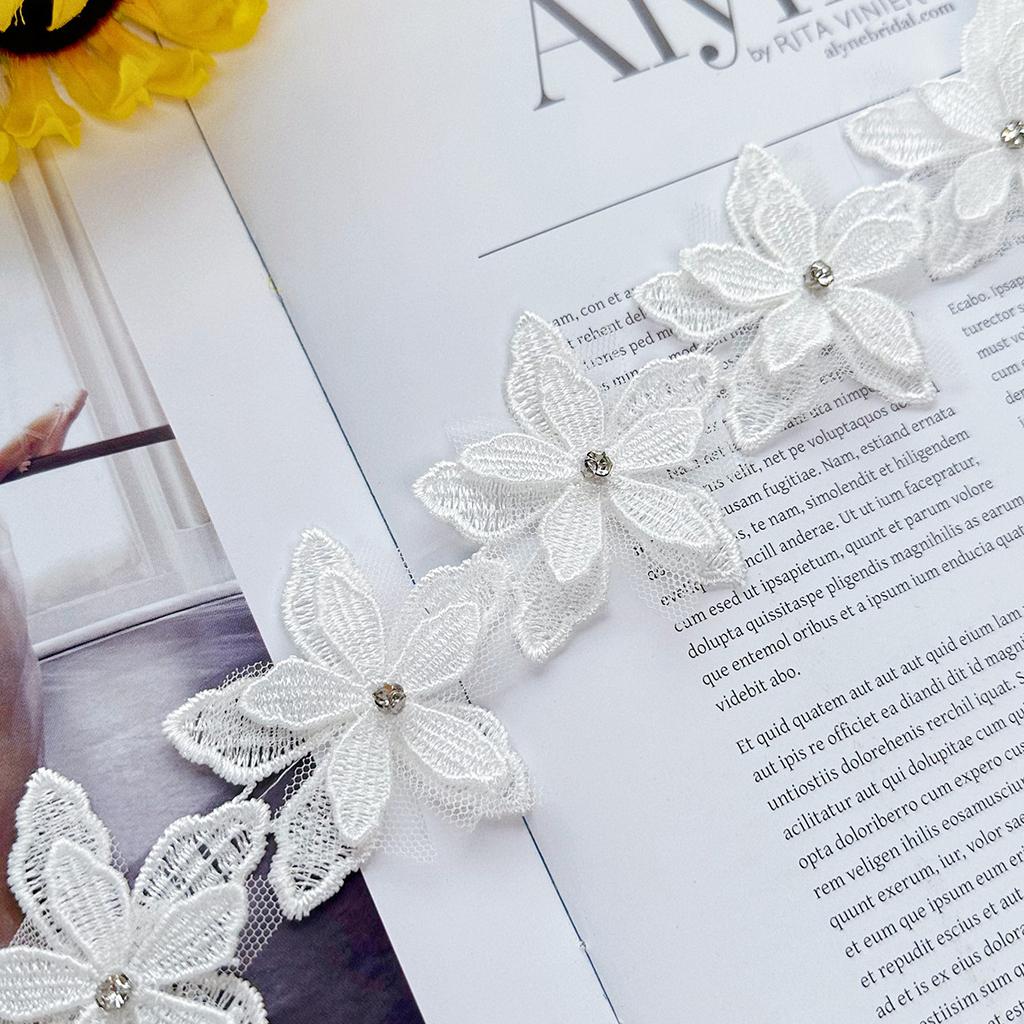 Water Soluble Mesh Embroidery Nails Diamond Lace Lolita Style Children'S Women'S Jewelry Diy Accessories White Pink