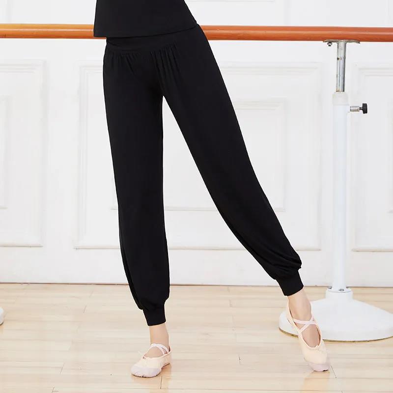 

Женские черные брюки для танцев, женские свободные трусики, летние спортивные штаны-шаровары с высокой талией для тренировок S чёрный