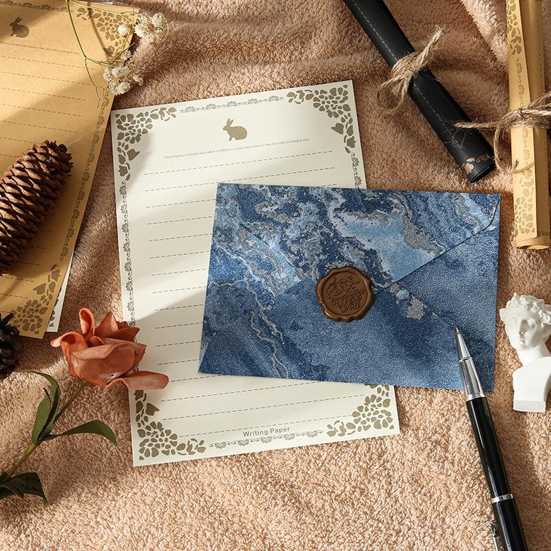 Gilding Valentine's Day Envelope Letter Set Embossed Texture Handwritten Love Letter Lacquer Envelope