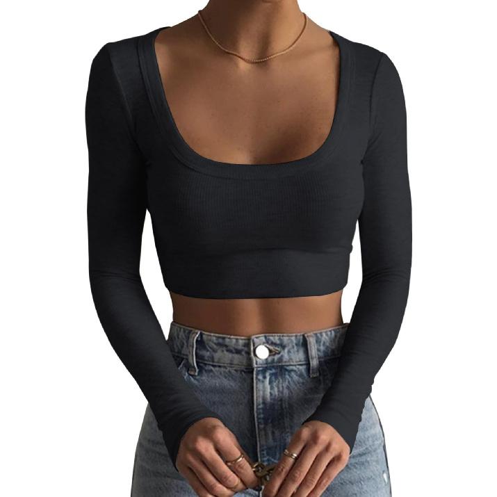 Spring And Autumn New Women'S Versatile Long Sleeve Daily Business Commuter Elegant Comfort Sexy Bottom Shirt Top