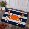 Nautical Crab Door Mat Classic Striped Pattern Welcome Doormat Non Slip Entrance Rug Washable Floor Carpet Kitchen Bathroom Mats
