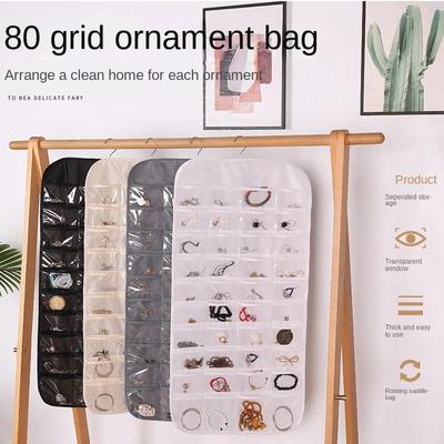 Wall Mount Jewelry Rack Large Capacity Closet Jewelry Organizer Bag Hanging Multipurpose Storage Household Storage Organization