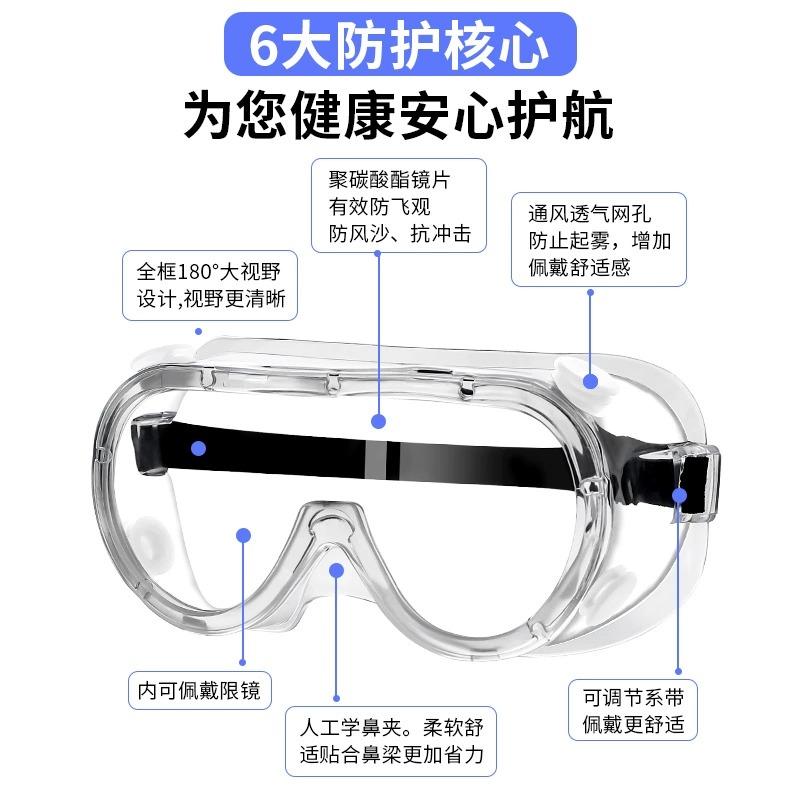 Fully enclosed protective goggles, anti-fog, anti-dust, anti-wind and sand, anti-dust, anti-splash, labor protection glasses for men Transparent anti-fog mode