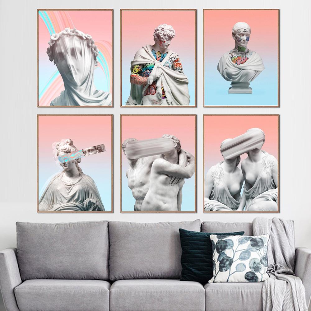 David Funny Sculpture Art Printing Canvas Painting Figure Graffiti Poster Office Living Room Bedroom Home Decoration Mural No Frame