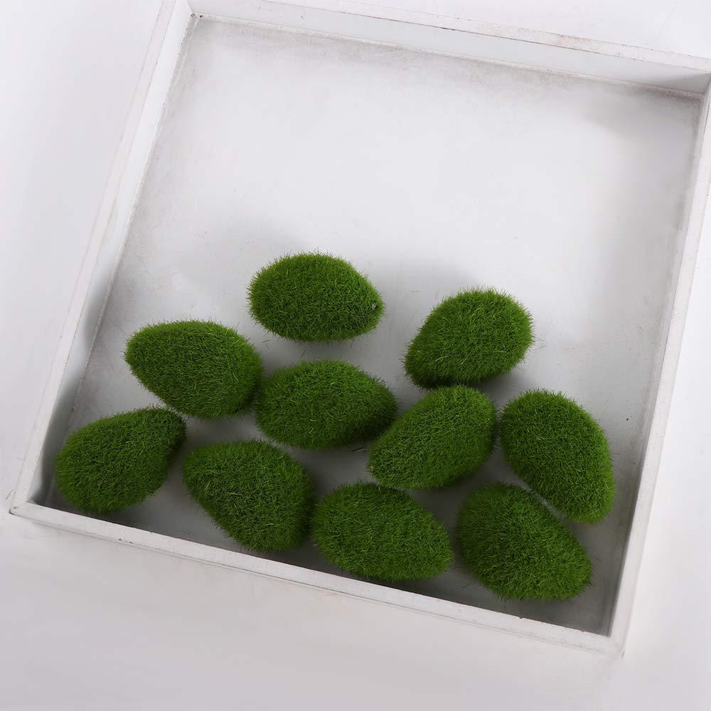 Covered Stones Artificial Green Moss Ball Artificial Moss Rocks Simulation Plant Faux Green Moss