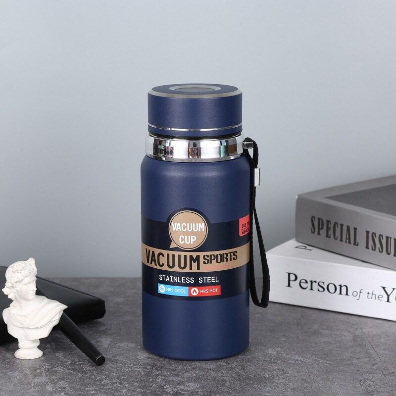 

Large-Capacity Thermos Cup 316 Stainless Steel Smart Temperature-Displaying Sports Water Bottle Portable Business Gift Water Cup Logo Dark Blue 600ml (Ordinary Cap)
