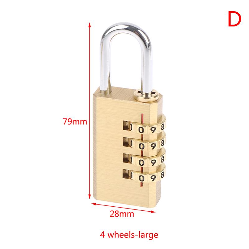 Mosazný Mini 3/4místný Číselný Kódový Zámek Kombinační Visací Zámek Visací Zámek Resetovatelný Na Cestovní Tašku Dveře Skříňku