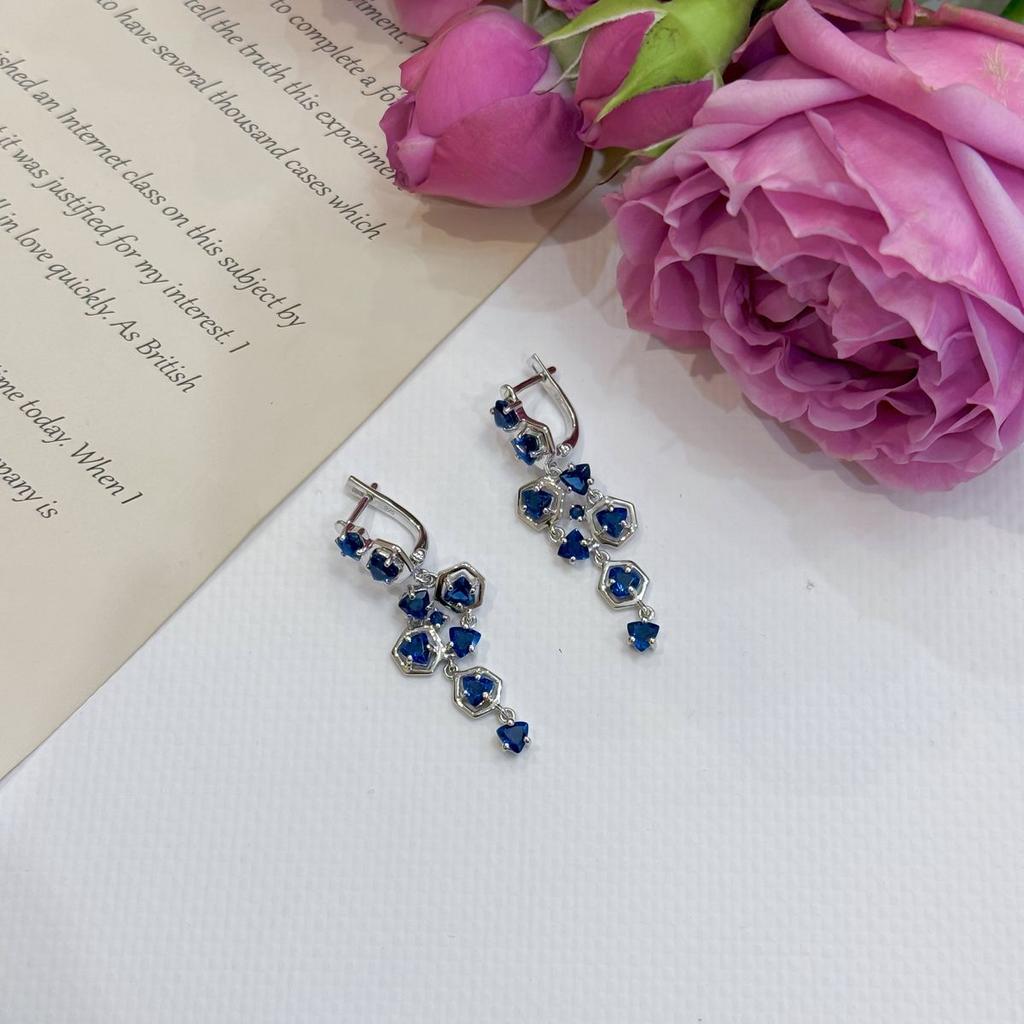 Cercei din argint cu nano safir 3.625ct (2174660)