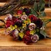 Artificial Roses Bunch Reusable Fake Flowers Maintenance-Free Faux Rose Bundle for Table